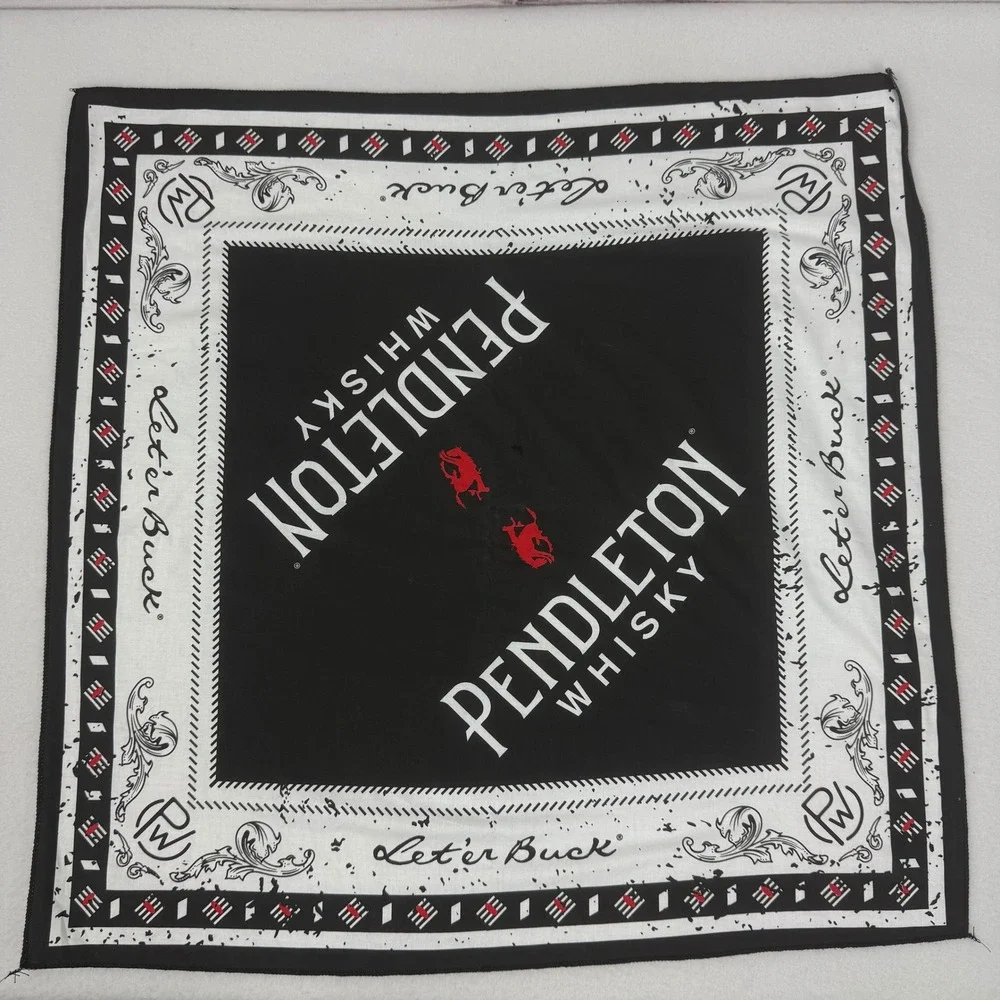 Pendleton Whisky Bandana Scarf Square Logo‎ Print